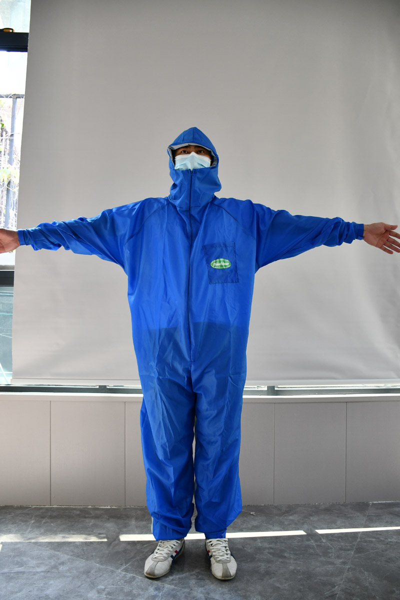 Blue protective clothing